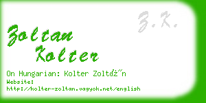 zoltan kolter business card